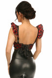 Daisy Corsets Lavish Red Plaid Underwire Bustier Top w/Removable Ruffle Sleeves - Daisy Corsets