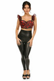 Daisy Corsets Lavish Red Plaid Underwire Bustier Top w/Removable Ruffle Sleeves - Daisy Corsets