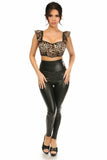 Daisy Corsets Lavish Leopard Velvet Underwire Bustier Top w/Removable Ruffle Sleeves - Daisy Corsets