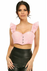 Daisy Corsets Lavish Lt Pink Eyelet Underwire Bustier Top w/Removable Ruffle Sleeves