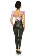 Daisy Corsets Lavish Lavender Eyelet Underwire Bustier Top w/Removable Ruffle Sleeves