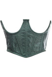 Daisy Corsets Lavish Dark Green Brocade Open Cup Waist Cincher - Daisy Corsets