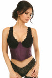 Daisy Corsets Lavish Plum Brocade Open Cup Waist Cincher - Daisy Corsets