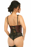 Daisy Corsets Lavish Dark Brown Brocade Open Cup Waist Cincher - Daisy Corsets