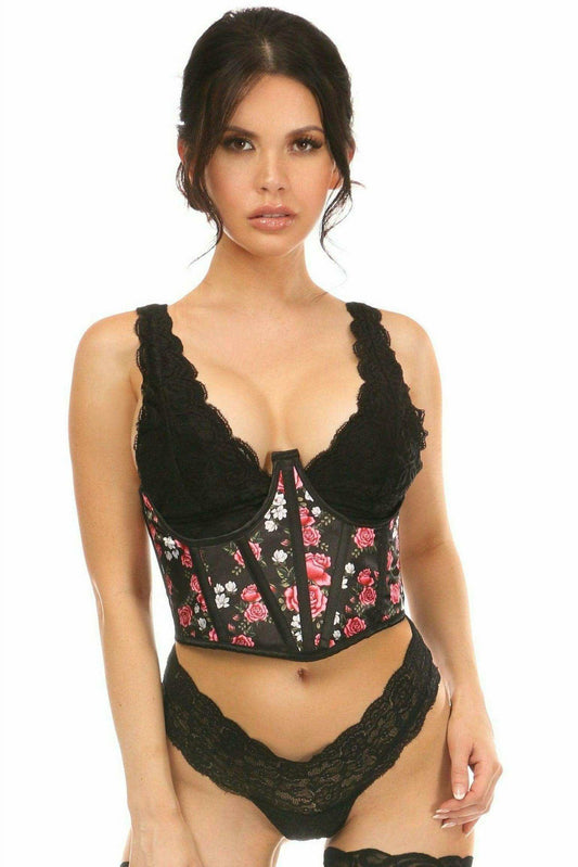 Daisy Corsets Lavish Floral Satin Open Cup Waist Cincher - Daisy Corsets - Flyclothing LLC