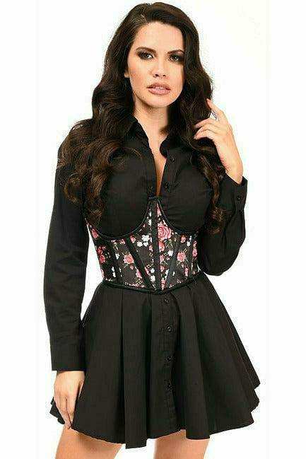 Daisy Corsets Lavish Floral Satin Open Cup Waist Cincher - Daisy Corsets - Flyclothing LLC