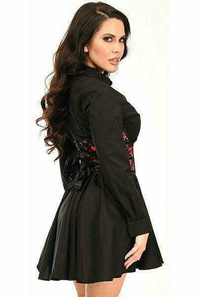 Daisy Corsets Lavish Red Roses Satin Open Cup Waist Cincher - Daisy Corsets - Flyclothing LLC