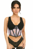 Daisy Corsets Lavish Sheer Lavender Lace & Faux Leather Open Cup Waist Cincher - Daisy Corsets