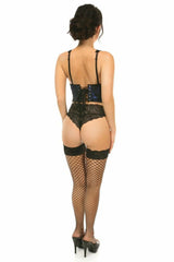 Daisy Corsets Lavish Blue w/Black Lace Overlay Open Cup Waist Cincher - Daisy Corsets - Flyclothing LLC