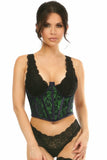 Daisy Corsets Lavish Green w/Black Lace Overlay Open Cup Waist Cincher - Daisy Corsets