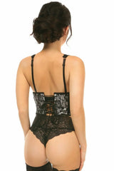 Daisy Corsets Lavish White w/Black Lace Overlay Open Cup Waist Cincher - Daisy Corsets - Flyclothing LLC