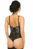 Daisy Corsets Lavish White w/Black Lace Overlay Open Cup Waist Cincher - Daisy Corsets