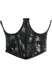 Lavish White w/Black Lace Overlay Open Cup Waist Cincher - Daisy Corsets