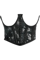 Daisy Corsets Lavish White w/Black Lace Overlay Open Cup Waist Cincher - Daisy Corsets - Flyclothing LLC