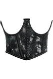 Daisy Corsets Lavish White w/Black Lace Overlay Open Cup Waist Cincher - Daisy Corsets