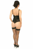 Daisy Corsets Lavish Black w/Black Lace Overlay Open Cup Waist Cincher - Daisy Corsets