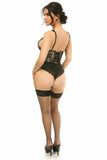 Daisy Corsets Lavish Tan w/Black Lace Overlay Open Cup Waist Cincher - Daisy Corsets