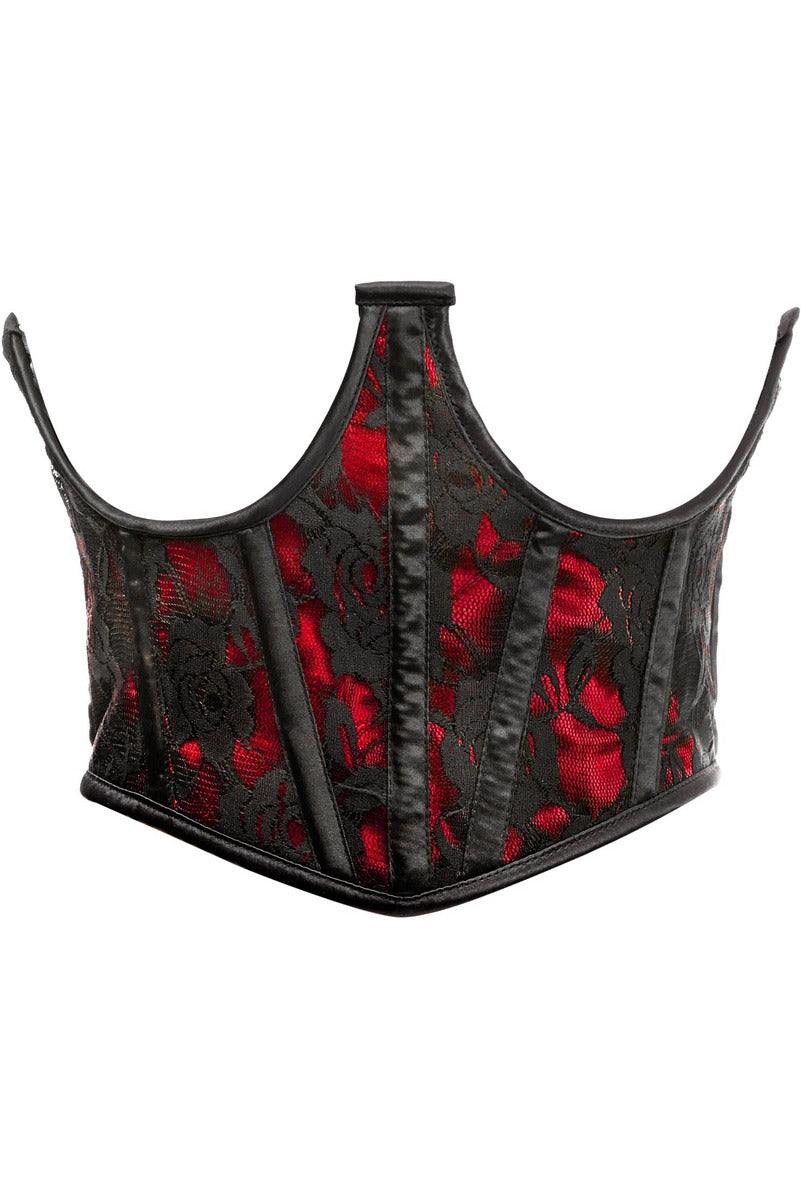Daisy Corsets Lavish Red w/Black Lace Overlay Open Cup Waist Cincher - Daisy Corsets