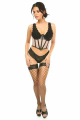 Daisy Corsets Lavish Lt Pink Fishnet Underwire Open Cup Waist Cincher - Daisy Corsets - Flyclothing LLC