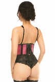 Daisy Corsets Lavish Pink Fishnet Underwire Open Cup Waist Cincher - Daisy Corsets