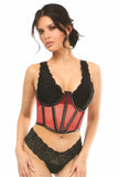 Lavish Red Fishnet Underwire Open Cup Waist Cincher - Daisy Corsets