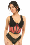 Daisy Corsets Lavish Red Fishnet Underwire Open Cup Waist Cincher - Daisy Corsets