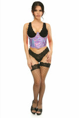Daisy Corsets Lavish Lavender Holo Open Cup Underwire Waist Cincher - Daisy Corsets - Flyclothing LLC