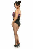 Daisy Corsets Lavish Fuchsia Holo & Fishnet Lace-Up Short Bustier Top - Daisy Corsets