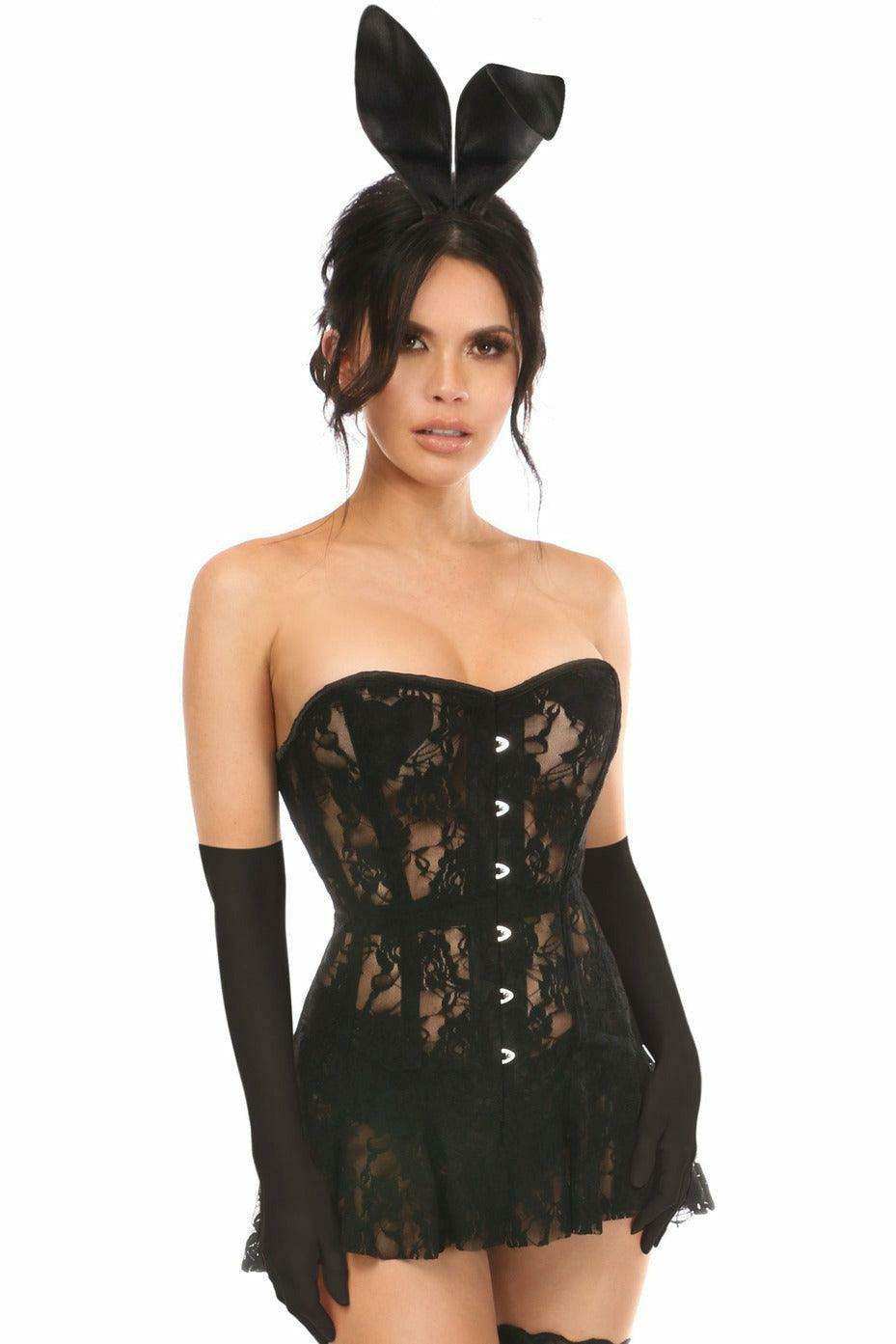 Lavish 4 PC Sexy Black Bunny Costume - Daisy Corsets - Flyclothing LLC
