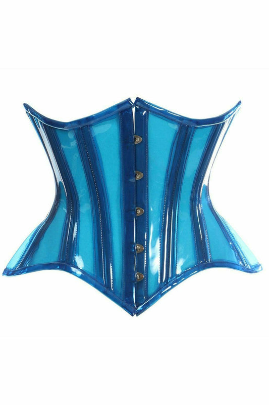 Daisy Corsets Lavish Blue Clear Curvy Underbust Waist Cincher Corset - Daisy Corsets
