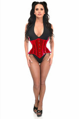 Daisy Corsets Lavish Red Clear Curvy Underbust Waist Cincher Corset - Daisy Corsets - Flyclothing LLC