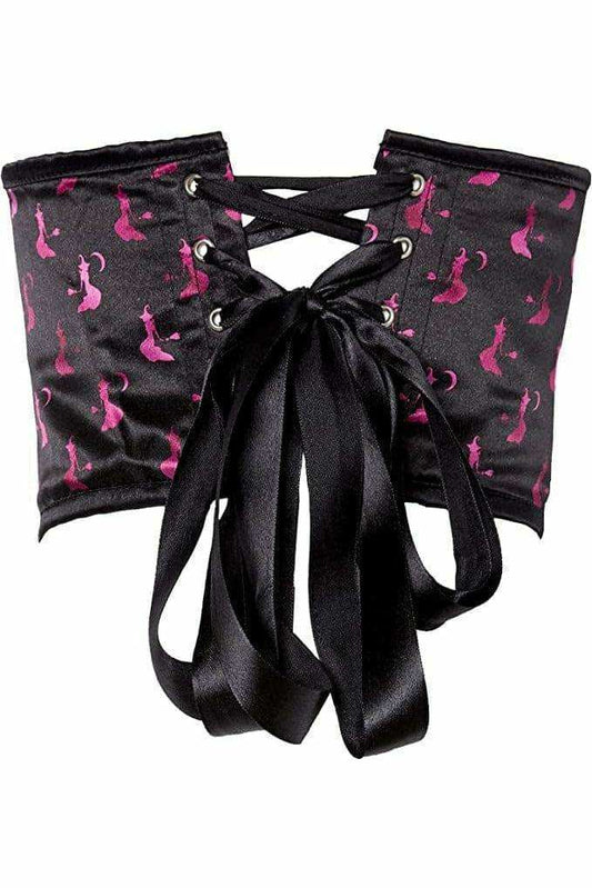 Daisy Corsets Lavish Black & Magenta Witches Satin Open Cup Waist Cincher - Daisy Corsets - Flyclothing LLC