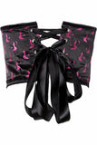 Daisy Corsets Lavish Black & Magenta Witches Satin Open Cup Waist Cincher - Daisy Corsets