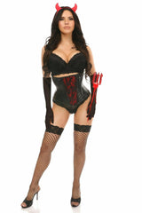 Lavish 4 PC Sexy Gothic Devil Corset Costume - Flyclothing LLC