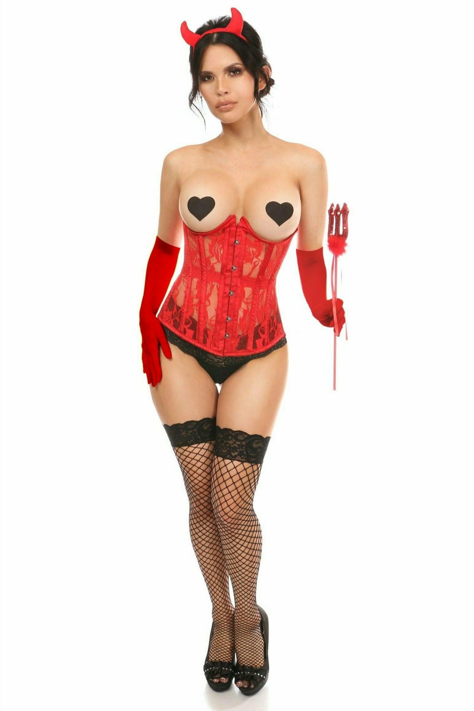 Daisy Corsets Lavish 4 PC Sexy Red Devil Corset Costume