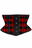 Lavish Black & Red Diamond Waist Cincher - Daisy Corsets