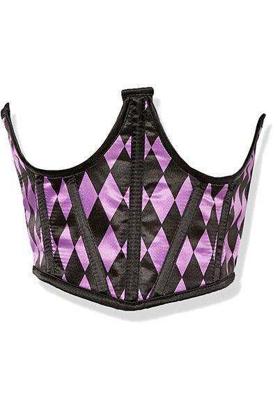 Lavish Black & Purple Diamond Satin Open Cup Waist Cincher - Daisy Corsets - Flyclothing LLC
