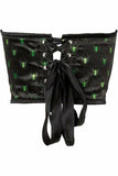 Daisy Corsets Lavish Black & Green Spiders Satin Open Cup Waist Cincher - Daisy Corsets