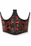 Daisy Corsets Lavish Black & Red Diamond Satin Open Cup Waist Cincher - Daisy Corsets