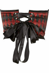 Lavish Black & Red Diamond Satin Open Cup Waist Cincher - Daisy Corsets - Flyclothing LLC