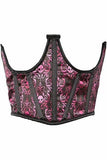Daisy Corsets Lavish Purple & Black Skull Satin Open Cup Waist Cincher - Daisy Corsets