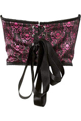 Lavish Purple & Black Skull Satin Open Cup Waist Cincher - Daisy Corsets - Flyclothing LLC