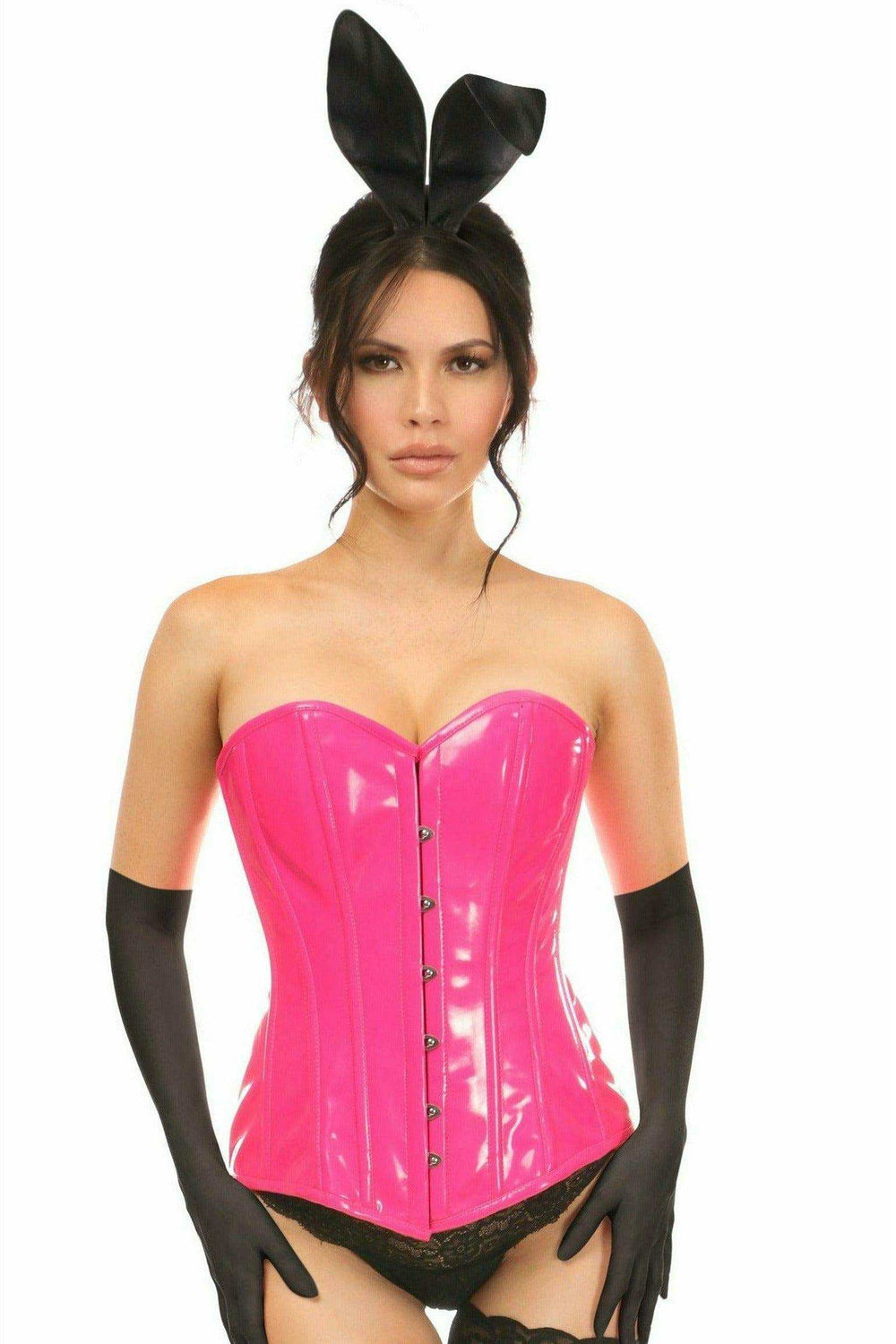 Daisy Corsets Lavish 4 PC Pink Patent Bunny Corset Costume - Daisy Corsets - Flyclothing LLC