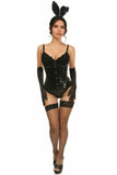 Lavish 4 PC Black Vinyl Bunny Corset Costume - Daisy Corsets
