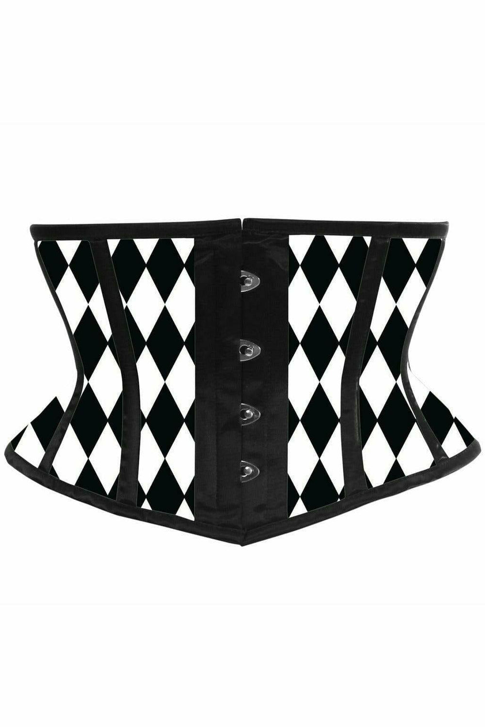 Daisy Corsets Lavish Black & White Diamond Waist Cincher Corset - Daisy Corsets