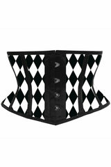 Daisy Corsets Lavish Black & White Diamond Waist Cincher Corset - Daisy Corsets
