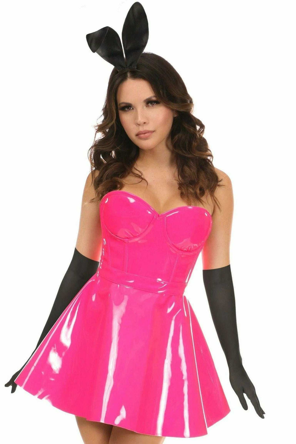 Lavish 5 PC Pink Patent Bunny Corset Costume - Daisy Corsets - Flyclothing LLC