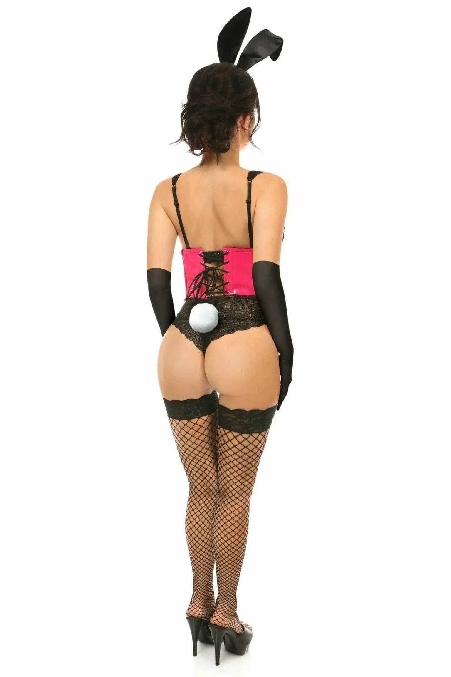 Daisy Corsets Lavish 4 PC Pink PVC Bunny Corset Costume - Daisy Corsets - Flyclothing LLC