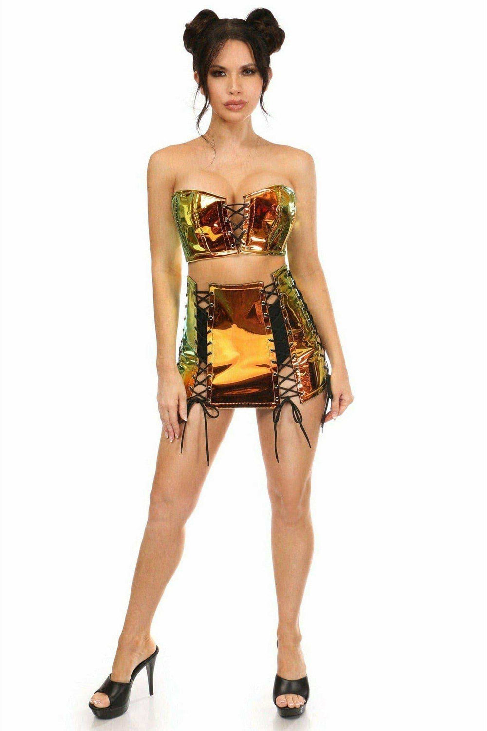 Daisy Corsets Lavish 2 PC Sunset Holo Bustier & Skirt Set - Daisy Corsets - Flyclothing LLC