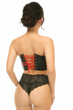 Daisy Corsets Lavish Black Faux Leather w/Red Lace-Up Bustier - Daisy Corsets